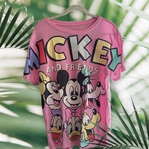 Mickey Mouse and friends pink t shirt large